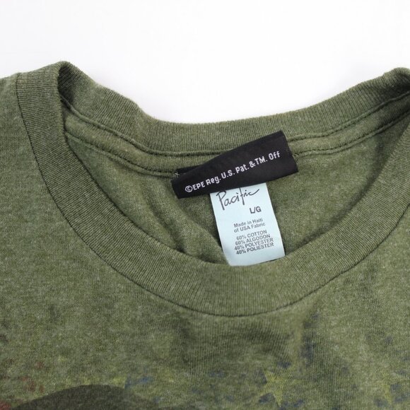 Elvis Presley Guitar Flag Army Tshirt Green Size Large - Picture 10 of 10